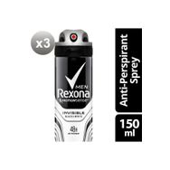 Rexona Erkek Invisible Black White 3x150 ml Deodorant