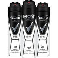 Rexona Erkek Invisible Black White 3x150 ml Deodorant
