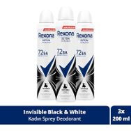 Rexona Invisible Black White 3x200 ml Kadın Deodorant