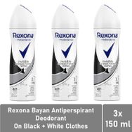 Rexona Invisible On Black & White Clothes 3x150 ml Kadın Sprey Deodorant