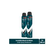 Rexona Men Invisible Black White 2x200 ml Sprey Deodorant