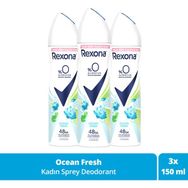 Rexona Ocean Fresh %0 Alüminyum 3x150 ml Kadın Sprey Deodorant