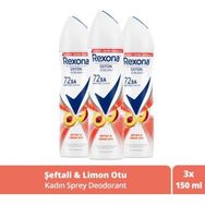 Rexona Şeftali ve Limon Otu 3x150 ml Sprey Deodorant