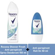 Rexona Shower Fresh Kadın 150 ml Sprey Deodorant+50 ml Kadın Roll On
