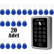 Rfid Siyah Şifreli Kapı Kilidi Kartlı Geçiş Kontrol Göstergeç Sistemi + 20 Adet Tag Manyetik Anahtarlık