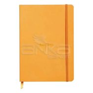Rhodia Boutique Rodiarama İtalyan Deri Yumuşak Kapak Noktalı Orange A5 Defter