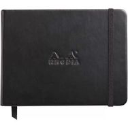 Rhodia Boutique Webnotebook İtalyan Deri Kısa Kenarlı Siyah Sert Kapak Ciltli Çizgili Defter