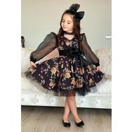 Riccotarz Black Flowers Tütülü Kız Çocuk Elbise