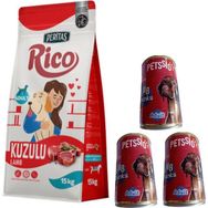 Rico Kuzu Etli Yetişkin Köpek 15 kg +(Petssıo Kuzulu Konserve Köpek Maması X3 Adet ) - 1 ADET