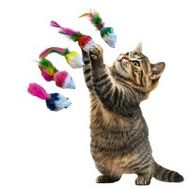 Rimba Tüylü Fare 11 cm Karışık Renkli Kedi Oyuncağı