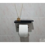 Risingmaber Metal Mat Siyah Telefon Raflı Tuvalet Kağıtlık