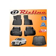 Rizline Audi A3 3D Paspas + Uyumlu 3D Bagaj Havuzu HB 2003-2012 Arası Siyah Set
