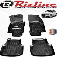 Rizline Audi A3 Sedan 2013 - 2020 Arası Siyah 4'lü Set 3D Havuzlu Paspas