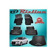 Rizline Audi A3 Siyah Sedan 2013-2020 Arası 3D Paspas + Bagaj Havuzu Set