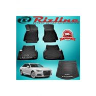 Rizline Audi A4 Siyah Sedan 2015-2020 Arası 3D Paspas + Bagaj Havuzu Set
