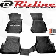 Rizline Audi A7 2014 - 2020 Arası Siyah 4'lü Set 3D Havuzlu Paspas