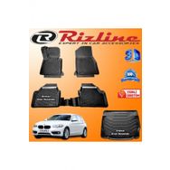 Rizline BMW F20 1 Serisi 3D Paspas + 3D Bagaj Havuzu 2015-2018 Arası Siyah Set