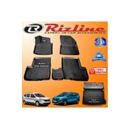 Rizline Dacia Lodgy 3D Paspas + 3D Bagaj Havuzu 2013-2020 Arası Siyah Set