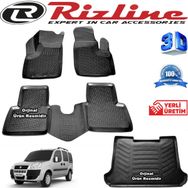 Rizline Fiat Doblo 1 3D Paspas + 3D Bagaj Havuzu 2001-2009 Arası Siyah Set