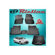 Rizline Focus 3 Sedan Siyah 2011-2015 Arası 3D Paspas+Bagaj Havuzu