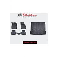 Rizline Focus 4 Hatchback 2018 Sonrası Uyumlu 3D Havuzlu Paspas+3D İnce Stepne Bagaj Havuzu
