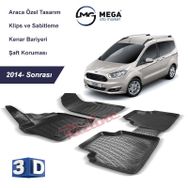 Rizline Ford Courier 2014 2019 Siyah 3D Havuzlu Paspas