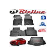 Rizline Honda Civic 3D Paspas + 3D Bagaj Havuzu HB 2016 - 2020 Arası Siyah Set