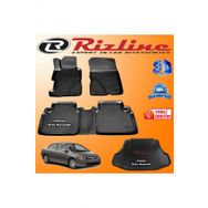Rizline Honda Civic 3D Paspas + 3D Bagaj Havuzu Sedan 2007 - 2012 Arası Siyah Set