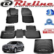 Rizline Mitsubishi ASX 3D Paspas + 3D Bagaj Havuzu 2010-2015 Arası Siyah Set