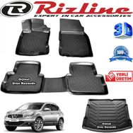 Rizline Nissan Qashqai 3D Paspas + 3D Bagaj Havuzu 2007-2014 Arası Siyah Set