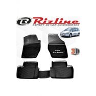 Rizline Peugeot 307 STW 2001 - 2008 Arası Siyah 4 Parça Set 3D Havuzlu Paspas