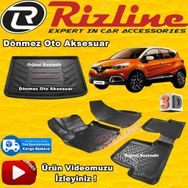 Rizline Renault Captur 2013-2019 Siyah 3D Bagaj Havuzu