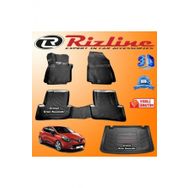 Rizline Renault Clio 4 3D Paspas + 3D Bagaj Havuzu HB 2012-2019 Arası Siyah Set