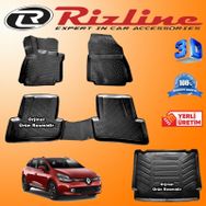 Rizline Renault Clio 4 Stw 2013 2019siyah 3D Havuzlu Paspas