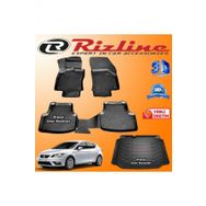 Rizline Seat Leon 3D Paspas + 3D Bagaj Havuzu HB 2013-2020 Arası Siyah Set