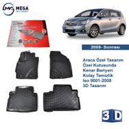 Rizline Toyota Verso 2009 Sonrası 3D Uyumlu Havuzlu Paspas