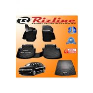 Rizline Volkswagen Passat B8 3D Paspas + 3D Bagaj Havuzu Sedan 2015-2020 Arası Siyah Set