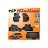 Rizline Volkswagen Polo 3D Paspas + 3D Alt Bagaj Havuzu HB 2018 Sonrası Son Kasa Siyah Set