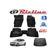 Rizline Volkswagen Polo 6R 3D Paspas + 3D Bagaj Havuzu Alt HB 2010-2017 Arası Siyah Set