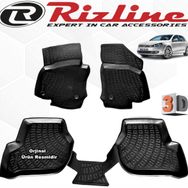 Rizline VW Golf 6 HB 2009 - 2013 Arası Siyah 4 Parça Set 3D Havuzlu Paspas