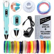 Robobloq Mavi 3D Kalem Yazıcı + 25 Renk 100 m Pla Filament