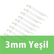 Robocombo 10 Adet 3 mm Şeffaf Yeşil Diyot Led