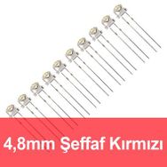 Robocombo 10 Adet 4.8 mm Şeffaf Kırmızı Mantar Led