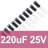 Robocombo 220UF 25V 10 Adet Elektrolitik Kondansatör