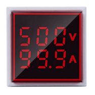 Robot Diyarı AC 60-500V 0-100A Kırmızı 22 mm Kare Dijital Voltmetre Ampermetre