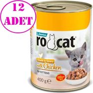 Rocat Kitten 400 gr x 12 Adet Tavuklu Yavru Kedi Konserve