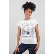 Rock & Roll 1M1BW048AB Sanat Tarihi Beyaz Kısa Kollu Kadın T-Shirt