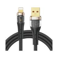 Rock Z21 12 W Lightning 2.4 A 1.2 m Siyah Altın Uçlu Örgü Şarj ve Data Kablosu