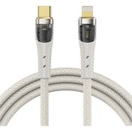 Rock Z21 33W Type-C to Lightning PD 3 A 1.2 m Bej Altın Uçlu Örgü Şarj ve Data Kablosu