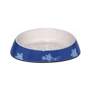 Rogz 200 ml Mavi Catz Bowlz Fishcake Çiçek Desenli Plastik Kedi Mama ve Su Kabı